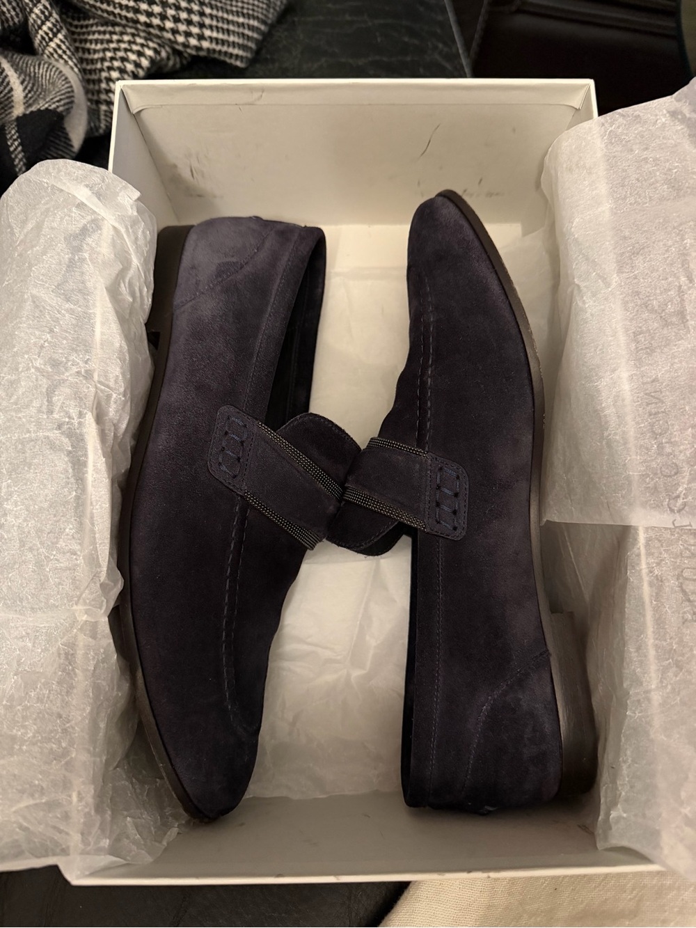 Brunello Cucinelli navy suede Women's Penny loafer - Picture 12 of 16
